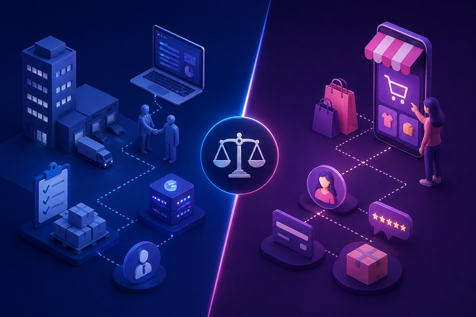 Marketplace B2B vs B2C: diferencias arquitectónicas clave